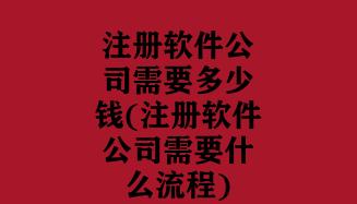 注册软件公司需要多少钱(注册软件公司需要什么流程)