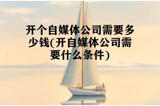 开个自媒体公司需要多少钱(开自媒体公司需要什么条件)