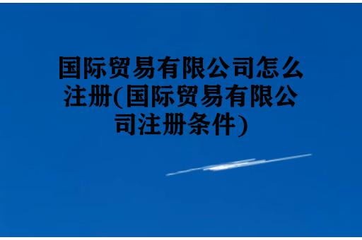国际贸易有限公司怎么注册(国际贸易有限公司注册条件)
