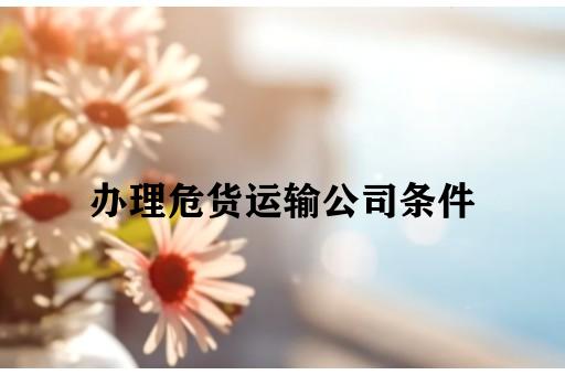 办理危货运输公司条件
