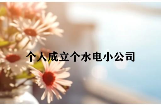 个人成立个水电小公司