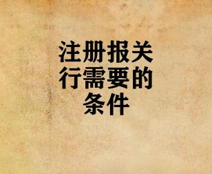注册报关行需要的条件