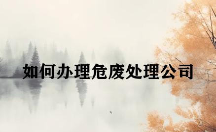 如何办理危废处理公司