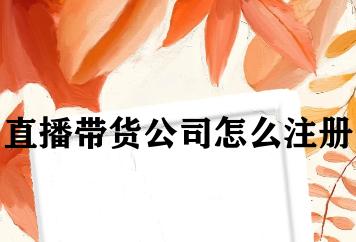 直播带货公司怎么注册