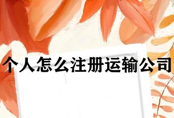 个人怎么注册运输公司