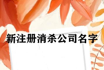 新注册消杀公司名字 新注册消杀公司名字