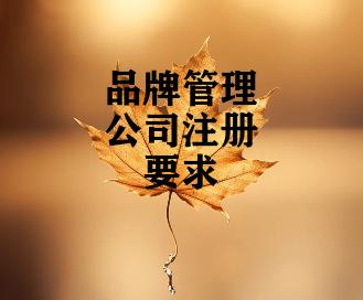品牌管理公司注册要求 品牌管理公司注册要求