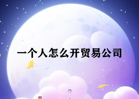 一个人怎么开贸易公司 一个人怎么开贸易公司