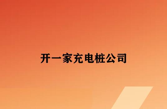 开一家充电桩公司 开一家充电桩公司