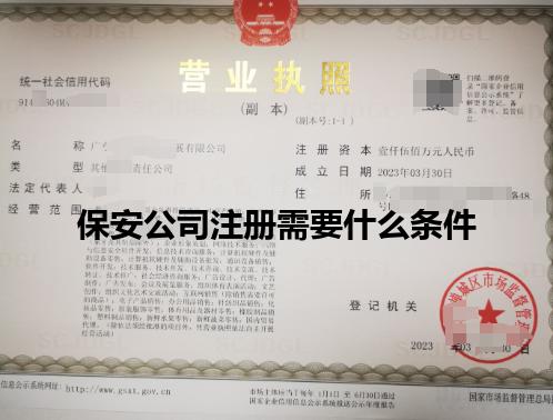 保安公司注册需要什么条件