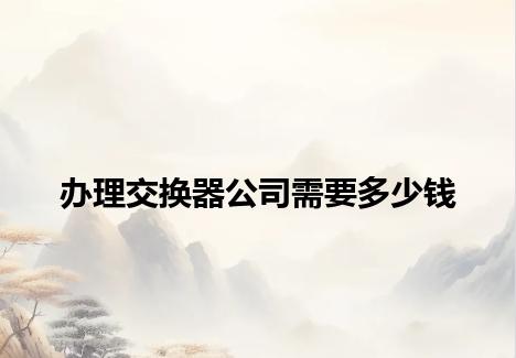 办理交换器公司需要多少钱