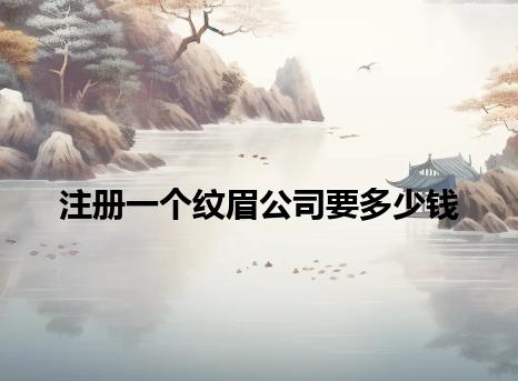 注册一个纹眉公司要多少钱