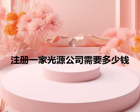 注册一家光源公司需要多少钱