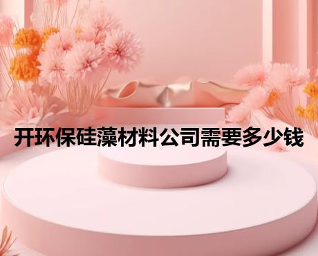 开环保硅藻材料公司需要多少钱