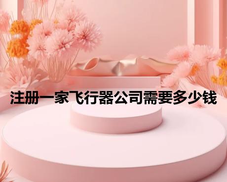 注册一家飞行器公司需要多少钱