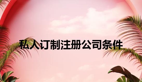 私人订制注册公司条件 私人订制注册公司条件